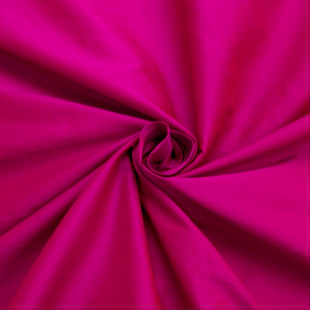 Bright Pink Faux Silk Taffeta Fabric by the metre|100% Polyester